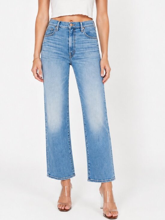 MOTHER Denim - MOTHER The Rambler Zip Flood Straight Leg Denim Jeans